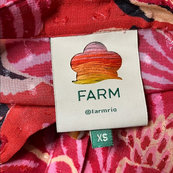 Farm Rio Anthropologie Mixed Floral Tiered Chiffon Maxi Dress Size Extra Small - Picture 2 of 9